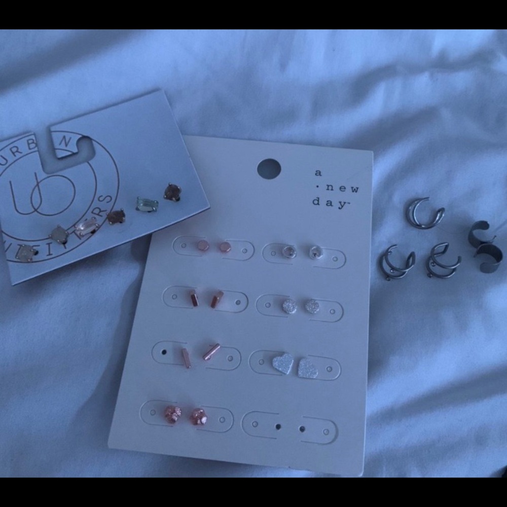 stud earrings and cuffs